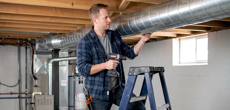 Exposed Spiral Ductwork in East Brunswick